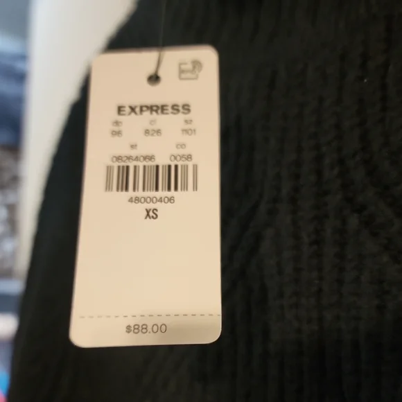 Express Black Ribbed Turtleneck Sweater - Picture 2 of 2